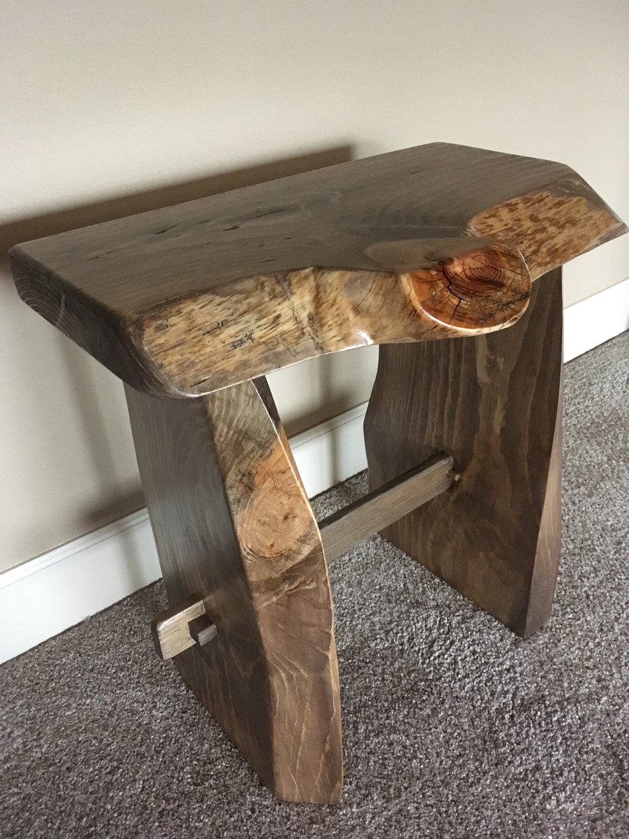 My hubby just finished making this end table for us! #bluepine #salvageworkspdx #diytable