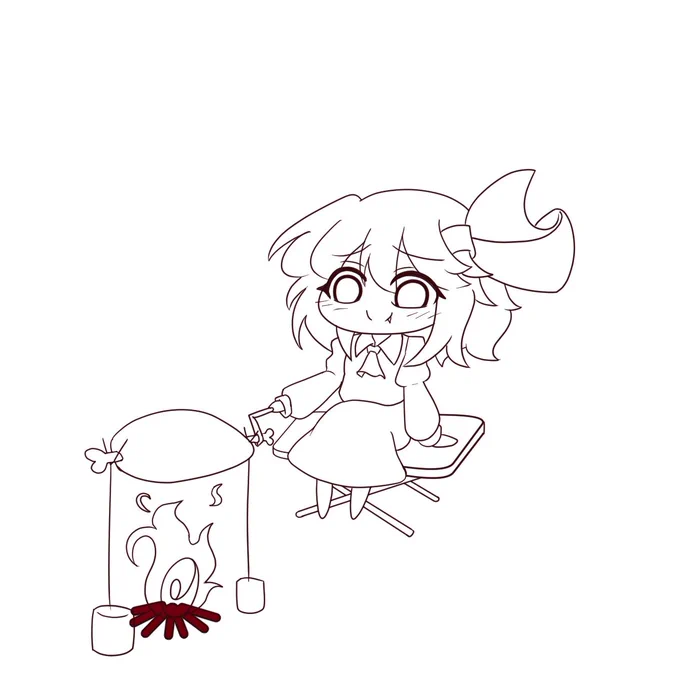 息抜きにとってもかわいいルーミアちゃん描いてたです 