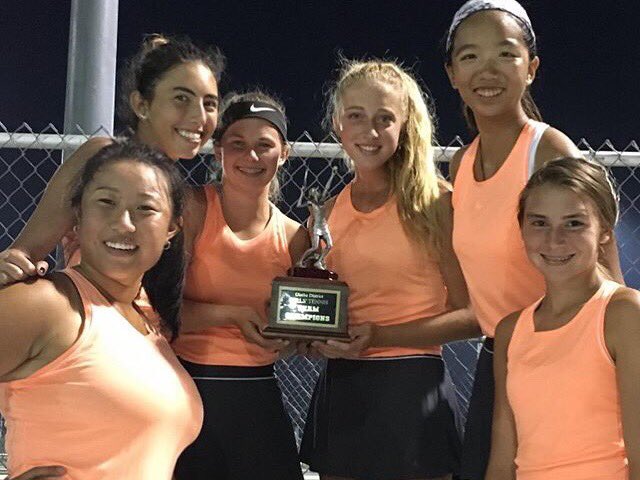 OE_Tennis's tweet photo. Some pics of the varsity girls bringing home the trophy for the second year in a row! #eastfeasted #babygotbackhand https://t.co/gDlWn8kzH1