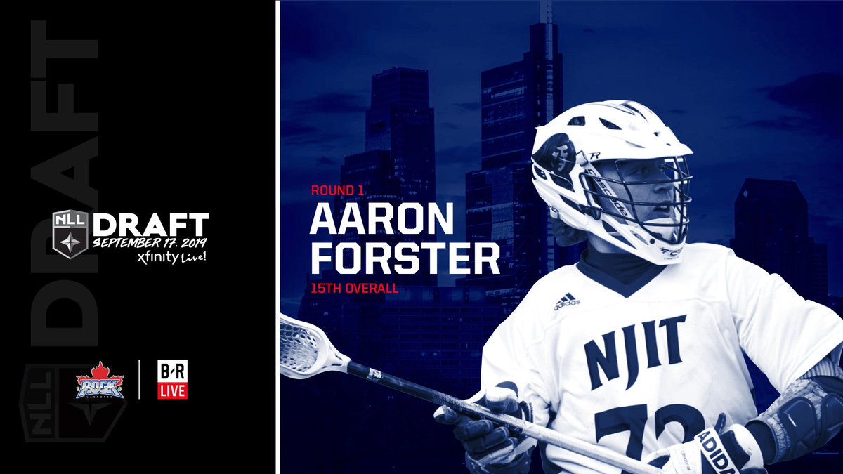 TorontoRockLax's tweet photo. With the 15th overall selection, the Rock have selected Aaron Forster from NJIT. #NLLDraft https://t.co/gB1gQ9aa5m