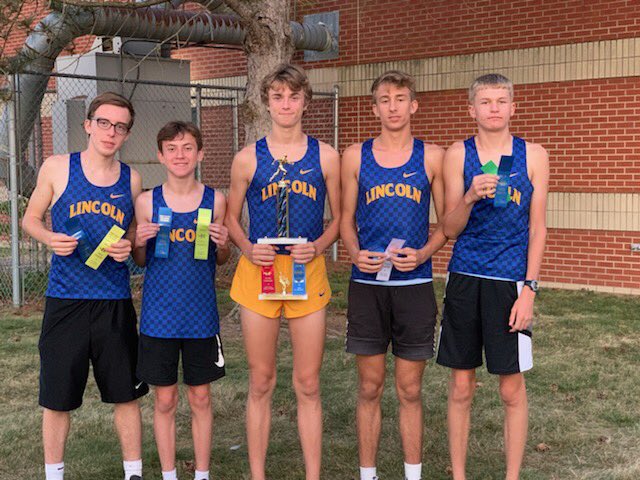 HS boys came away victorious at the Union County Invite this evening! McCullum 2nd Bertsch 3rd McGriff 4th Smith 5th and Ross 10th! #eaglexc #wesoar