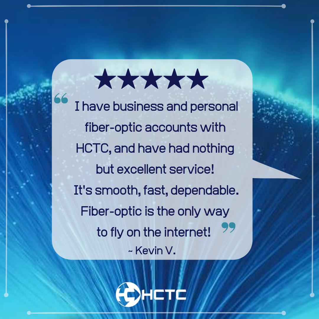 hctc's tweet photo. Kevin, thank you so much for the excellent review. We love to hear how we’re doing and that we are meeting your expectations!

#HCTC #CutTheCable #HighSpeedFiber https://t.co/mCLx0Jy4ms