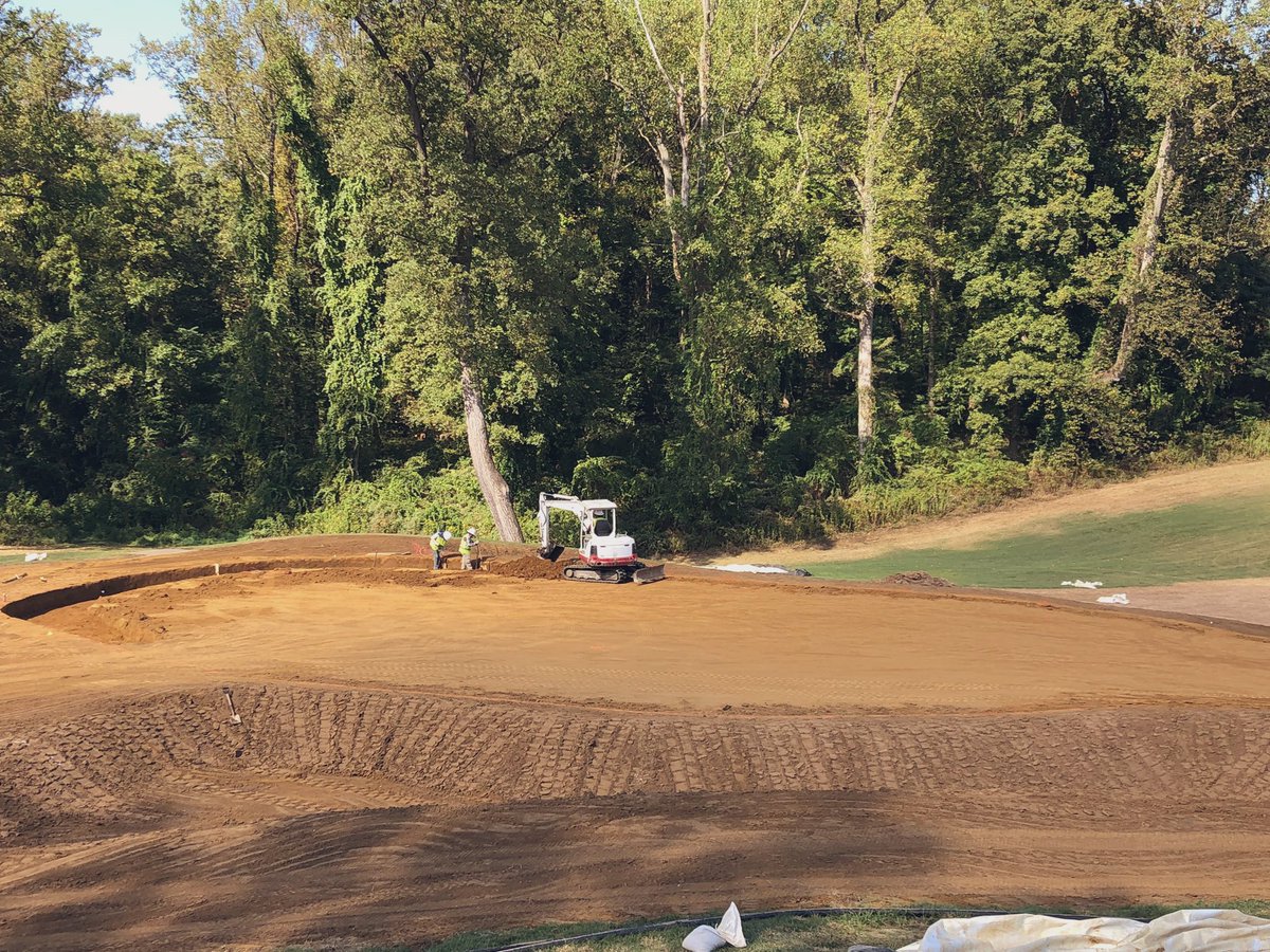 Coring out the new 12th green.