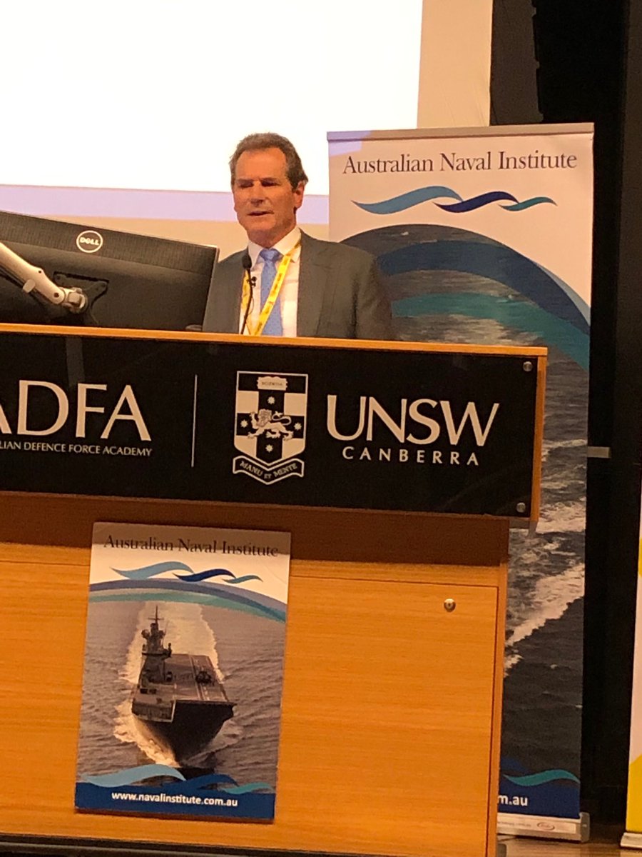AusNavInst's tweet photo. #GoldrickSeminar As Australia’s domestic freight grows the proportion carried by sea is stagnant at 15% according to Rod Nairn AM from ASL at 2019  Goldrick Seminar. @ACSACS_UNSW https://t.co/TjYepzilmw