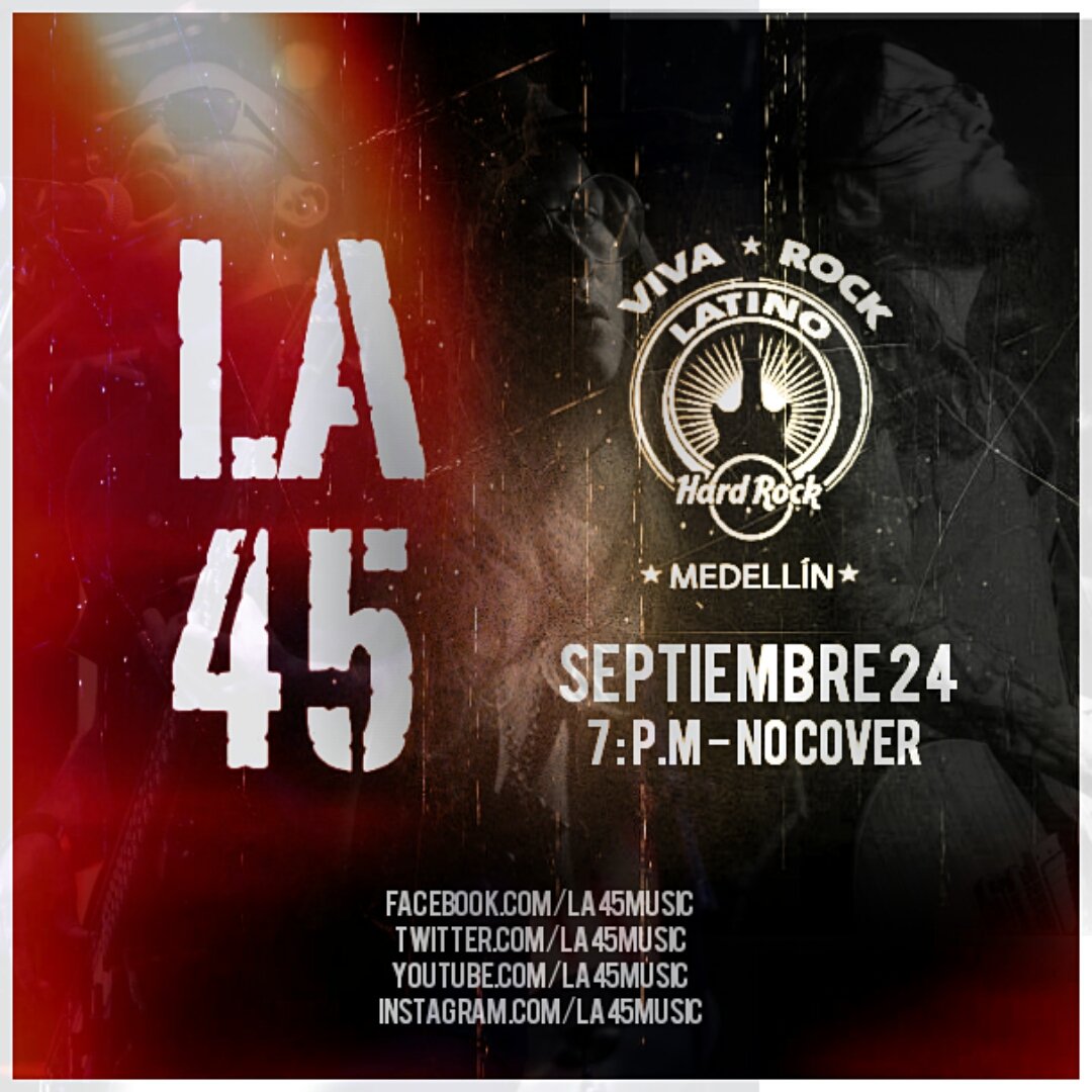 MartinezVox's tweet photo. MEDELLÍN!
Septiembre 24
7 p.m
@la45music
En el #VivaRockLatino
@HardRockMede
No Cover
#La45isBack https://t.co/ABXyBE93KL