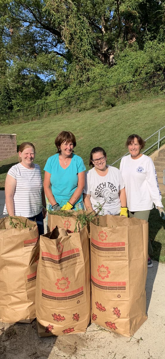 Four teachers, one hour, four bags of weeding collected from the Beech Tree garden after school. Thanks @BTESNatalie <a href="/sacarter84/">Stacy carter</a> and Ms Frazier