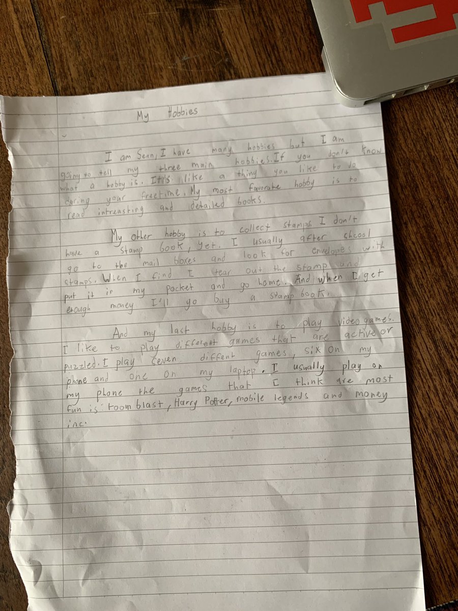 amuse_gueule's tweet image. School is closed today and tomorrow. And he thought he was going to be on the laptop all day. Awwwwww so cute. #essay #multiplicationtable