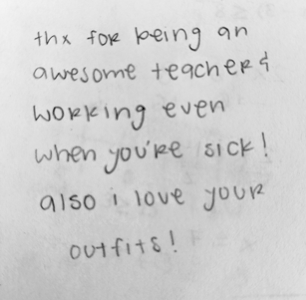 Found a cute message while grading 🥰