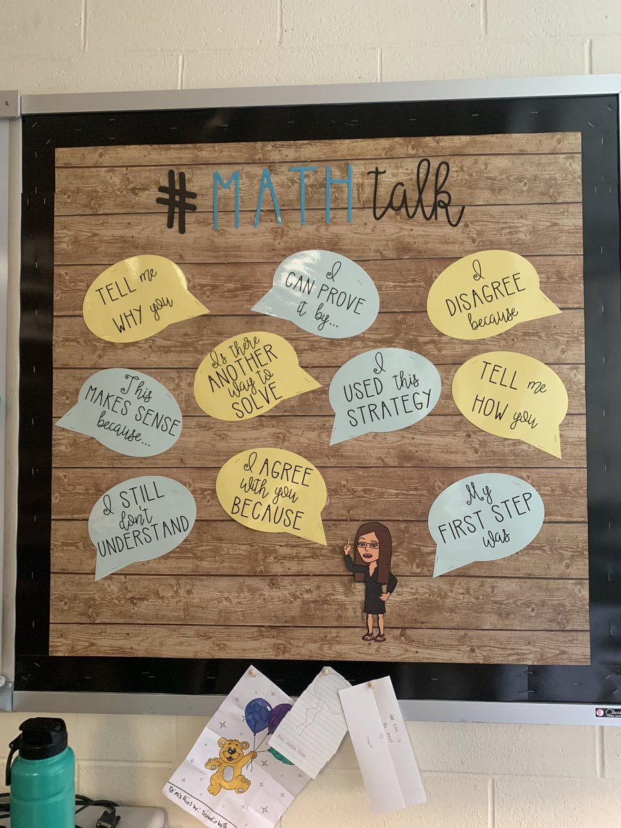 MsRiosMath's tweet photo. Update:

I have completed my bulletin board with the sentence starters created over the weekend! #iteachmath #cricut https://t.co/GxmeRg1YeX