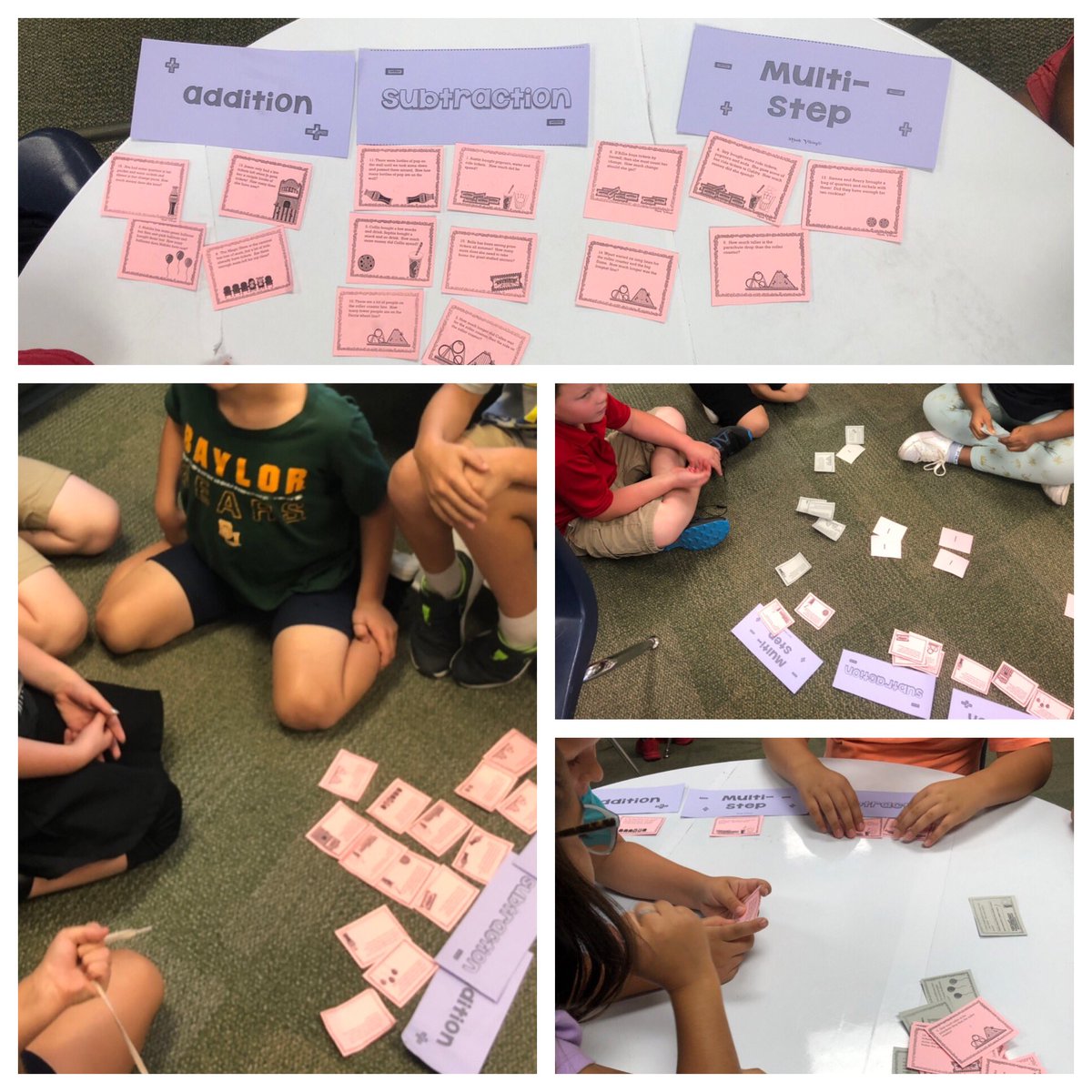 KnowMooreMath's tweet photo. Numbers are hard. But they’re harder when you put words with them! #numberlesswordproblems helped us out so much today! https://t.co/BGPH9y3k6d
