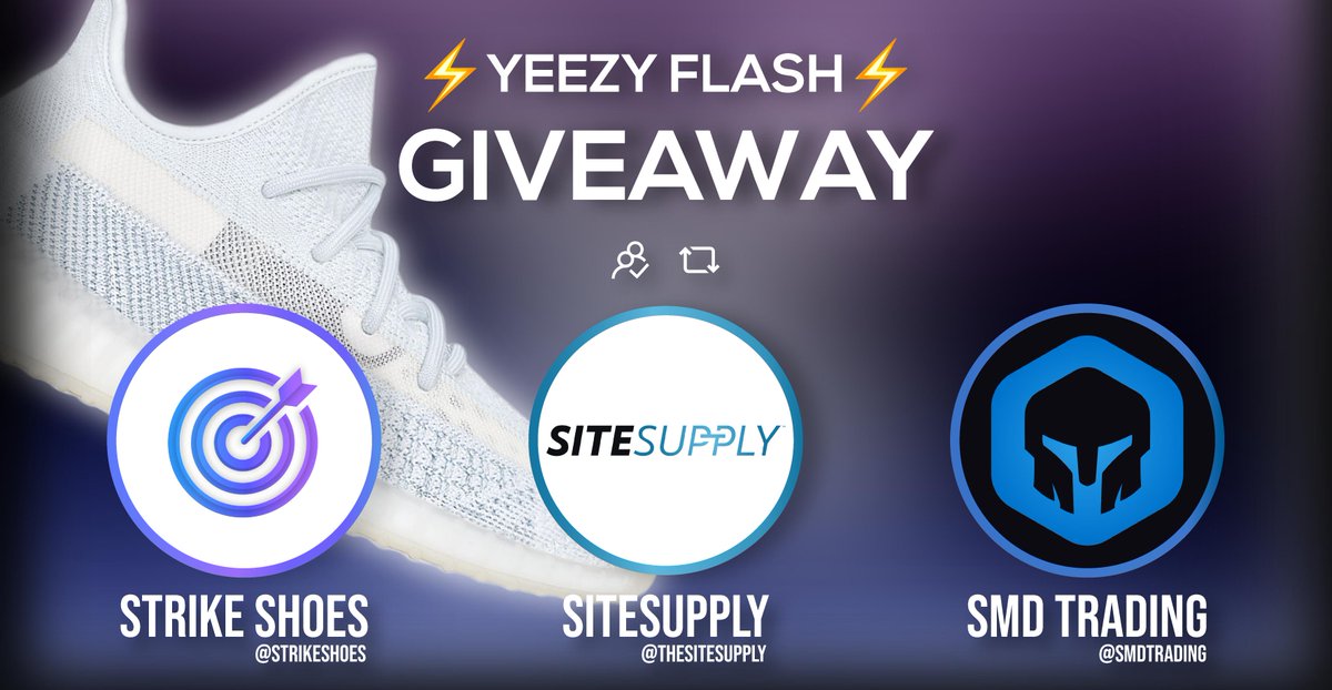 TheSiteSupply's tweet image. ⚡️FLASH GIVEAWAY⚡️

 1x Yeezy 350 Cloud REFLECTIVE auto-checkout slot 

Rules: 
1) Follow @StrikeShoesHQ @SMDTrading @TheSiteSupply 
2) RT this tweet ♻️
3) Cross your fingers 🤞

Winner picked in 15 MINUTES 🍀⌛️