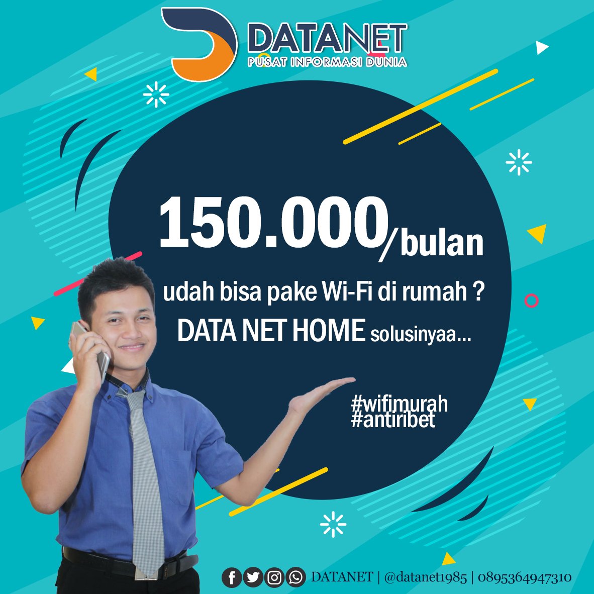 datanet1985's tweet image. mau pasang wifi murah di rumah ? cuma 150k perbulan udah bisa internatn unlimited... buruan, pasang DATA net home di rumahmu...
#datanet
#datanethome
#datanetkece
#datanethotspot
#network
#ngalahnesia