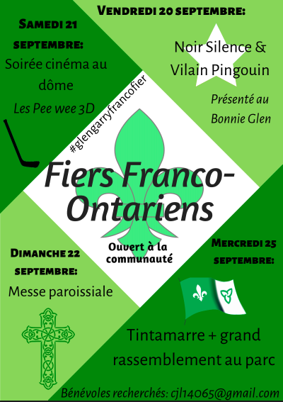 La journée des Franco-ontariens approche à grands pas. La communauté se rallie pour faire briller la francophonie.
#GlengarryFrancoFier