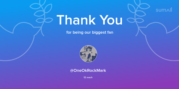 Our biggest fans this week: OneOkRockMark. Thank you! via sumall.com/thankyou?utm_s…