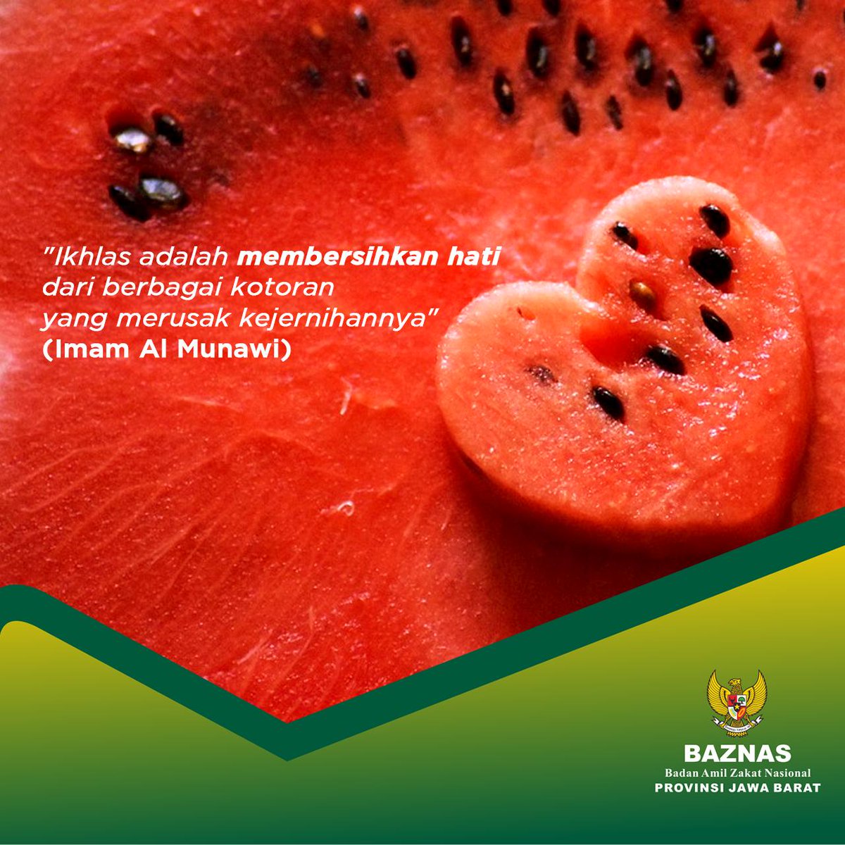 BaznasJabar's tweet photo. IKHLAS

Banyak sekali petuah agar kita selalu bekerja dengan hati yang ikhlas, agar hidup dapat lebih tenang dan bahagia. Namun, tidaklah mudah melakukan sesuatu terutama beramal saleh dengan benar-benar ikhlas.
#BAZNASJabar https://t.co/Lj3m1NRbT8