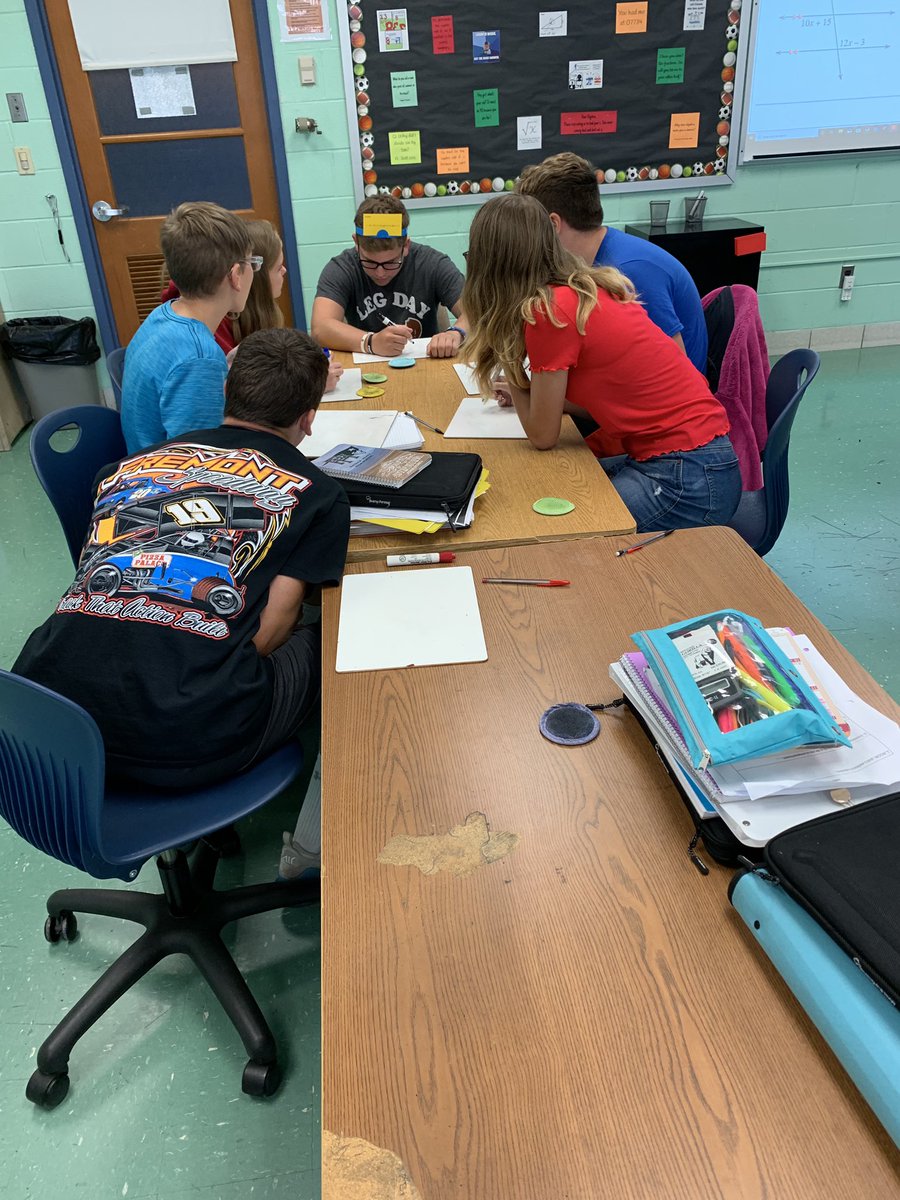 BZ1103's tweet photo. Algebra 1 and Geometry classes were introduced to hedbanz math edition today!! Things got pretty intense and competitive as we had a close game in Geometry however in Algebra 1...we had a blowout win by the yellow team!! #FunInMathClass https://t.co/JUhokPCYJc