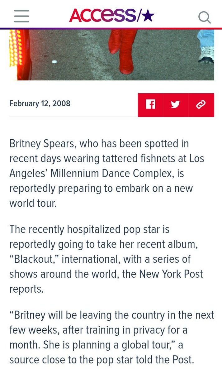 Interesting how first mentions of possible tour starting to circulate as soon as February 2008. It makes you think... Was her comeback already contracted at that time? 