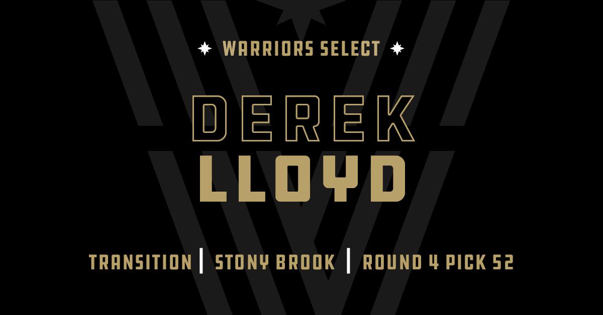 VanWarriors's tweet photo. With the 52nd overall pick in this year's #NLLDraft, we've selected Derek Lloyd!

Welcome @DerekL40 👏

#VancouverWarriors #2019NLLDraft https://t.co/Lr476SN3k4