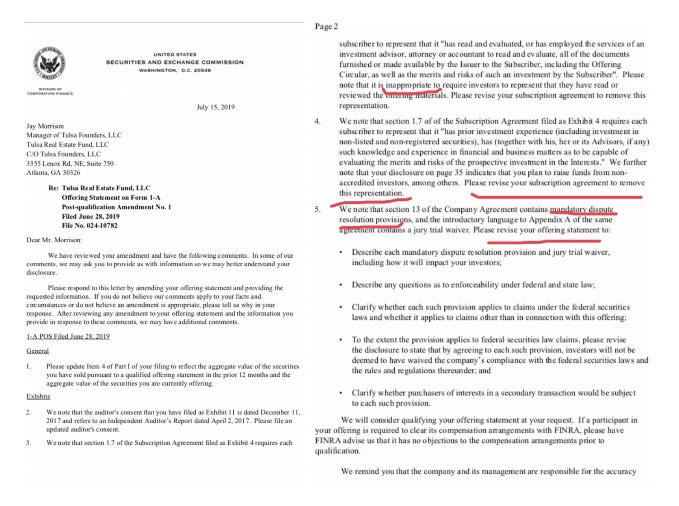 Jay Morrison got his investors locked into a MANDATORY dispute resolution process, and had them sign onto holding all the risk. Maybe if he focused more on his fund instead of his celebrity, he wouldn’t get so many letters from the SEC. #ADOS