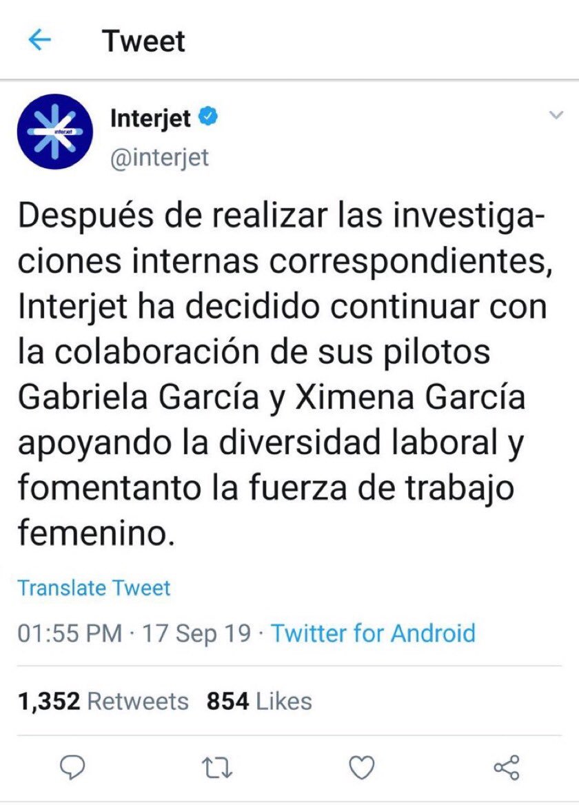 LAURAZAPATAM's tweet photo. Felicito a @interjet por esta decisión !!! 👏🏻👏🏻👏🏻👏🏻👏🏻👏🏻
#TodosSomosXimena https://t.co/fN4YAaqmxt