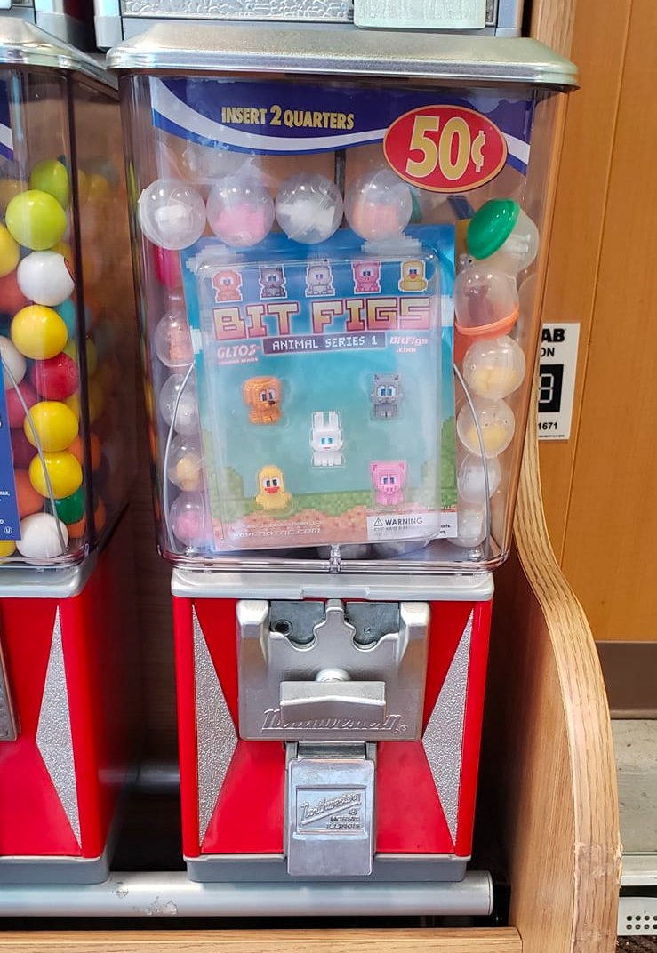 BitFigs's tweet photo. **Vending location** Found outside the HWY 70 @kroger in #Nashville by one of our biggest fans, Cliff! Thanks for the pic, Cliff & family! #bitfigs #glyos #vending #pixel #toys https://t.co/Nm4FWy34Gv