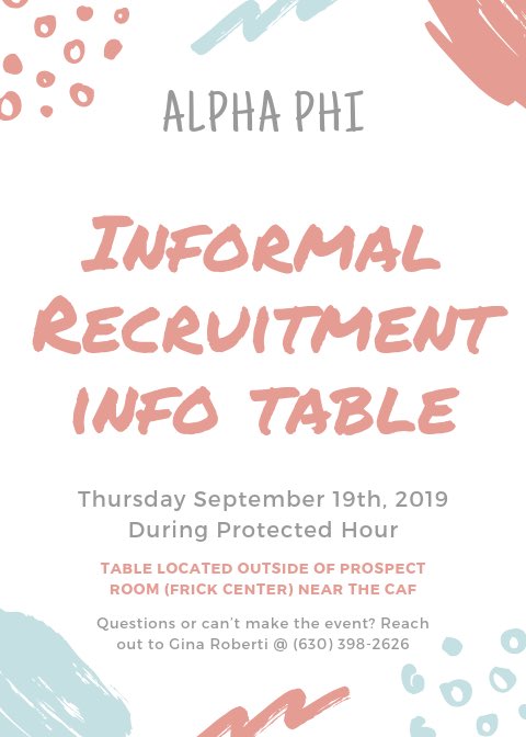 AlphaPhiEU's tweet photo. Come visit our table on Thursday to hear more about us! https://t.co/cMUufF4XVl