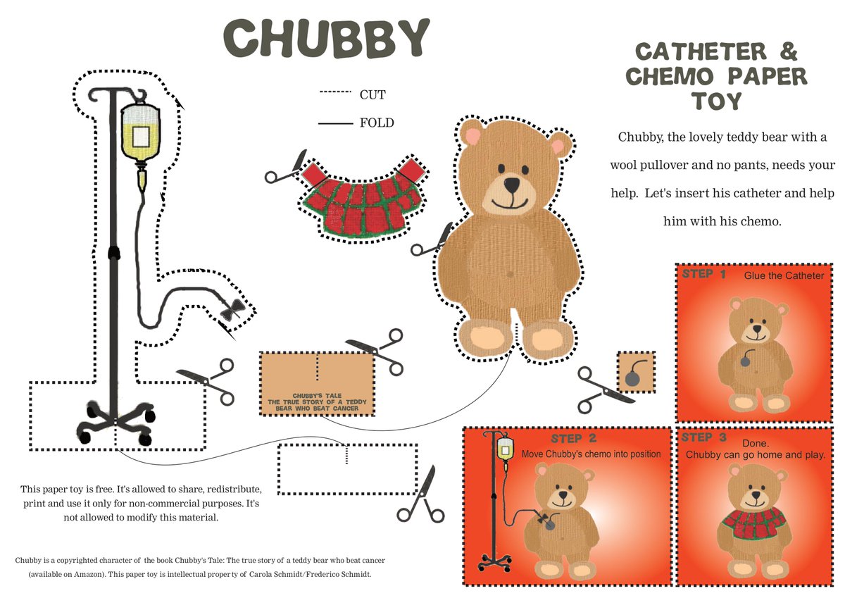 FollowingChubby's tweet photo. Could you, please, retweet my free paper toy until I find a kid to help me with my #catheter and #chemo? Let's beat #cancer with #science and #love!

Free download with 1 click: https://t.co/NQrwAH94jW

#CCAM #ChildhoodCancerAwarenessMonth #Chemotherapy #ChildhoodCancer #Leukemia https://t.co/jUtHUGpf6e