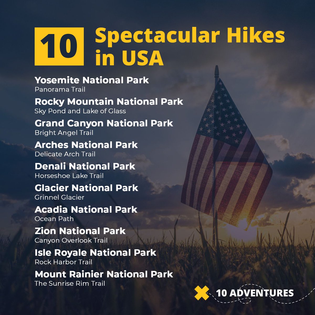 10Adventures's tweet photo. Check out our list of 10 Most Spectacular Hikes in the USA! Are we missing any of your favorites? Which one would you add?
#hiking #hikingusa #nature #outdoors #exploreusa #wildwest #bestadventures #exploretheworld #amazinghikes https://t.co/skHUtut3ef