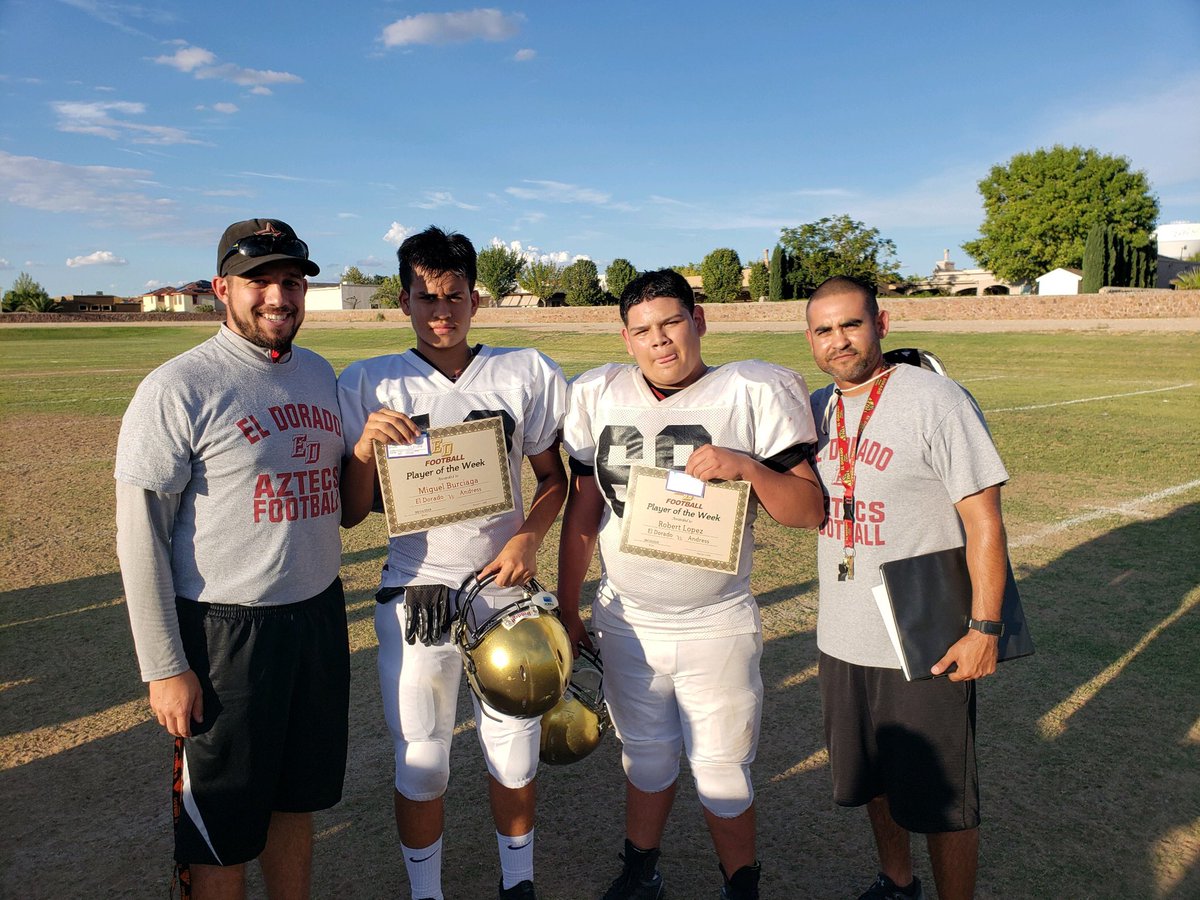 ELDO_FB's tweet photo. Pow wk 3. Miguel burrciaga. Robert Lopez. Ricardo Portillo. @fredo_30G. Kris Martin. @EDAztecs_HS #4AztecFs #EmpireStrong #DSOTA https://t.co/A3JMwnoOMh