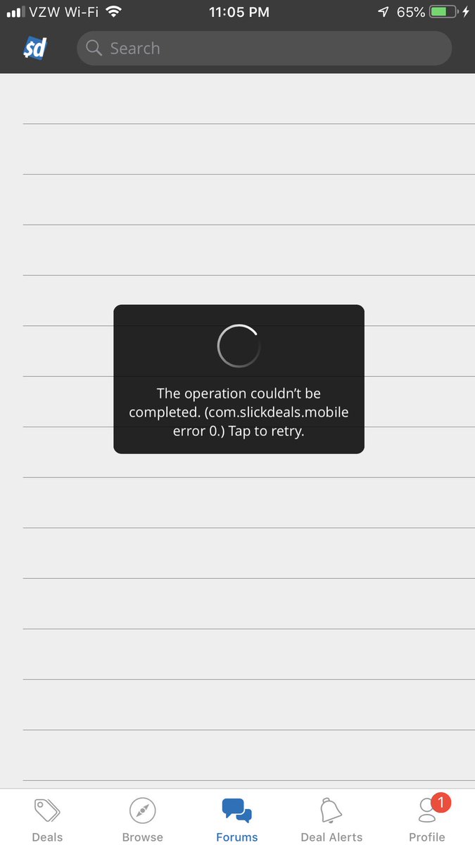 RTRealty's tweet photo. @slickdeals getting this error in app on iOs. Can't use the app anymore. I've deleted and reinstalled multiple times@ https://t.co/IeV9X5JOBP