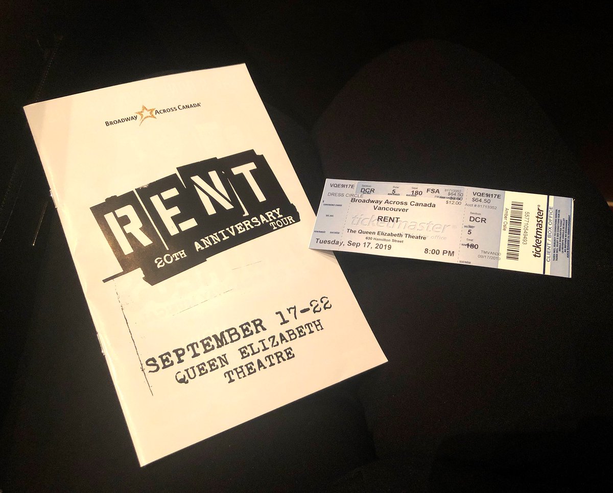 vancityamber's tweet photo. Massively excited for this one! 2 shows / 1 week! Tues &amp; Sat night shows for mee! 🤩
.
I’ve been waiting FOREVER for Rent to come back to Vancouver. There’s #NoDayButToday
🌈❤️🧡💛💚💙💜🌈
#OpeningNight #bacrent @rentonstage @bactouring #bactouring #bac20 #rent20thanniversarytour https://t.co/nMz9Yh9Wc7