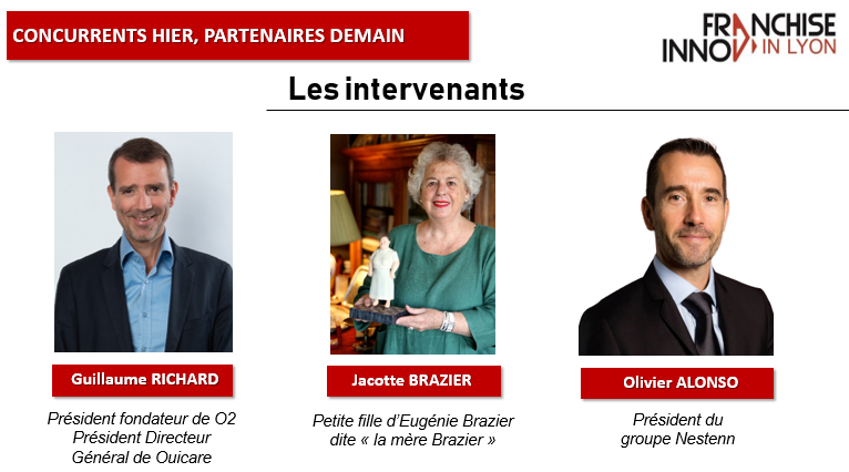 ForumFranchise's tweet photo. Franchise Innov’In Lyon➡️ 3ème édition 16/10  
«Concurrents hier, partenaires demain »
Avec nos intervenants @GuillaumOuicare @olivier_alonso #JacotteBrazier
Enseigne inscrivez-vous ➡️ https://t.co/X8xqHXDnub 
@CCILYONMETRO #franchise #innovation #développement https://t.co/Txf1DXvTam