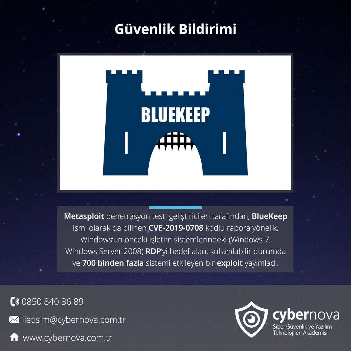 Cybernova ile güvenli kalın. 🛡️

#cyber #security #cybersecurity #cybersecuritytraining #kali #linux #socialengineering #ethicalhacking #sibergüvenlik #bilgigüvenliği #sosyalmühendislik #cybernovaltd #sızmatestleri #kurumsalsomeeğitimi #güvenliyazılımgeliştirme #hackerakademi
