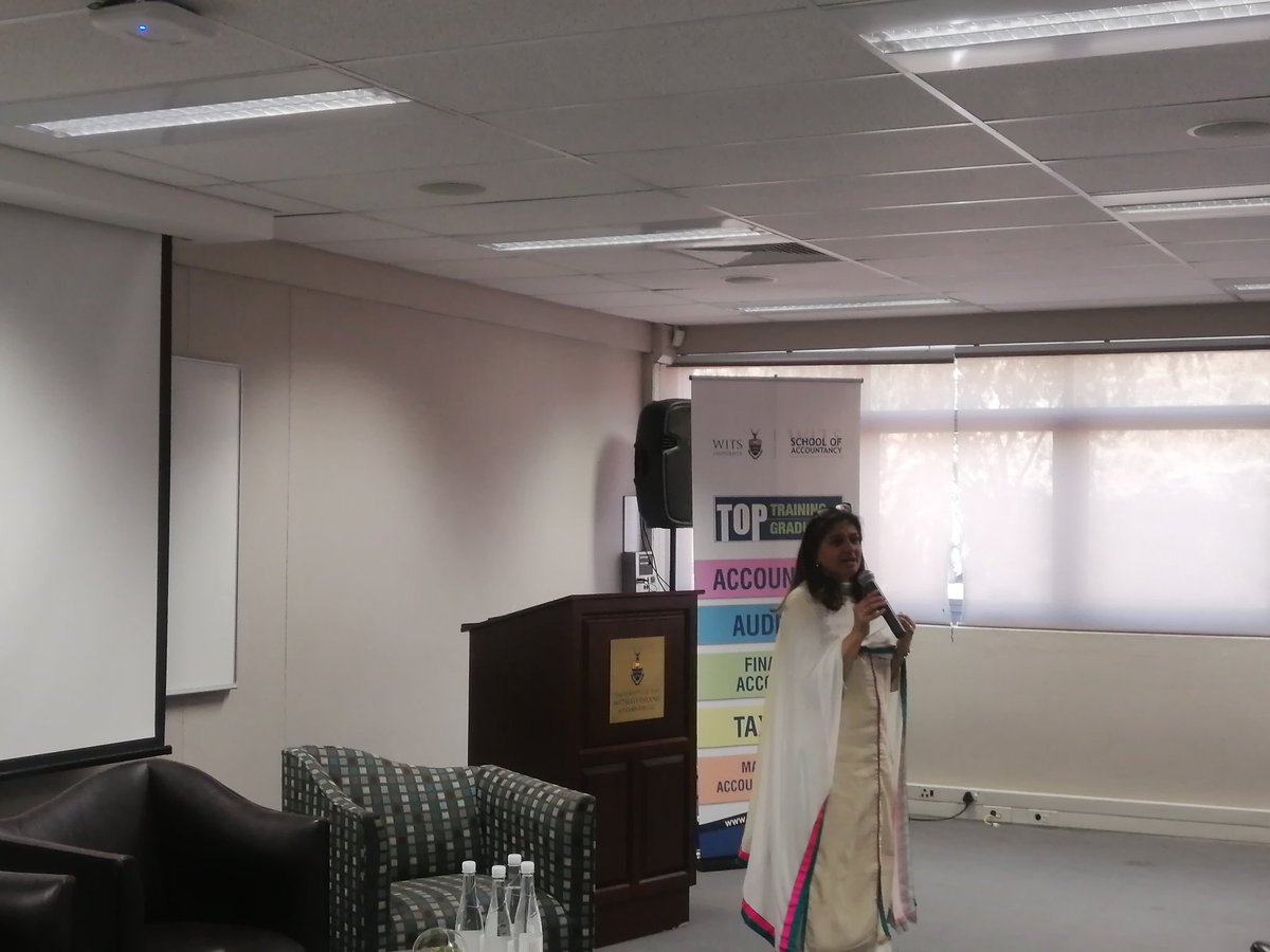Wits_News's tweet photo. It's a full house as Prof. Nirupa Padia, Head of the School of Accountancy welcomes guests. @TimModise will facilitate this talk with dynamic CA Entrepreneurs https://t.co/X1T00CIU73