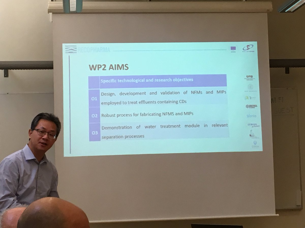 recopharma_info's tweet image. prof. Lei YE @Universitylund presenting @recopharma WP2 Design fabrication and charactirisation #nanofibrous membranes #MCSCA # RISE