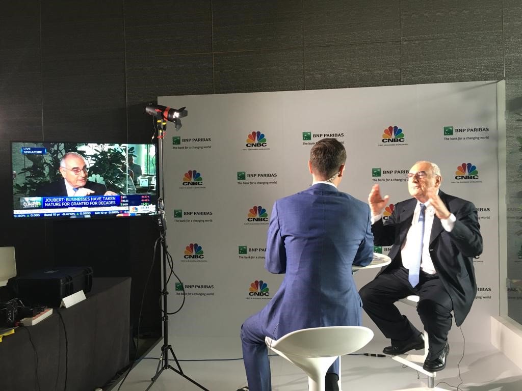 Businesses have taken nature for granted for decades. At #BNPPSFF in Singapore today, <a href="/JoubertPhilippe/">Philippe Joubert</a> met with <a href="/CNBC/">CNBC</a> to discuss how we can find solutions to combat climate change. bnpp.io/91zX50wenKW #PositiveBanking