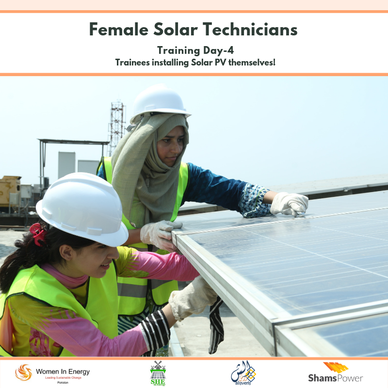 NamHameed's tweet photo. Phenomenal 4-Days of #FemaleSolarTechnicians Training! Our trainees conducted Solar PV site-installation, w/ supervision of expert trainers. All thanks to @rehana & @irtezaubaid for starting the convo to bring it to Lhr (& more)! Details: https://t.co/UWZN5KNjaC @PkWomenInEnergy https://t.co/e1J1qyJ1Ev