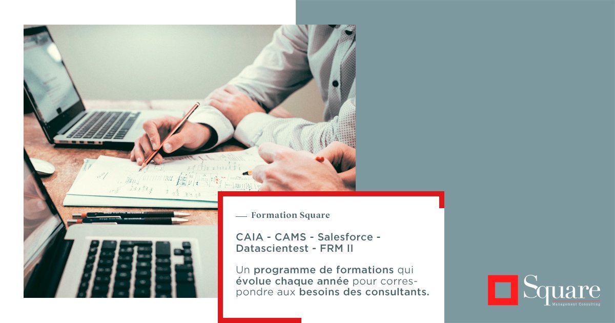 SQUARE_managem's tweet photo. [Formation Square] - Chaque année, @SQUARE_managem  propose de nouvelles certifications à ses consultants pour leurs permettre de monter en compétence de manière continue.
#formation #CAIA #CAMS #Salesforce #Datascientest #FRMII  #certifications #managementconsulting https://t.co/iMRvBvvSkL