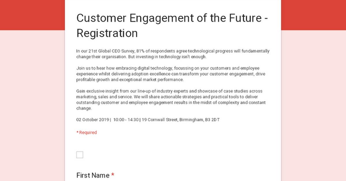 Join us at our Customer Engagement of the Future event on 02 October, where we'll share our own transformation story and the critical success factors underpinning successful transformation. Register here docs.google.com/forms/d/e/1FAI… #CustomerEngagementoftheFuture