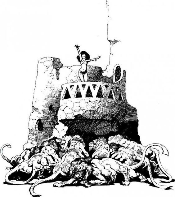 his inked illustrations of John Carter of Mars are pure magic 