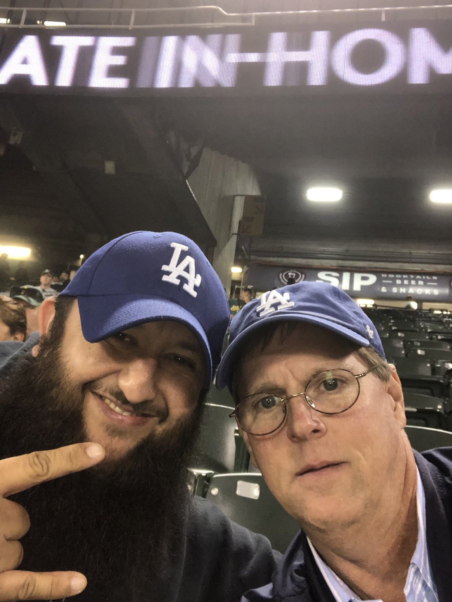 claydb's tweet image. Two Dodgers fans at an A’s game!