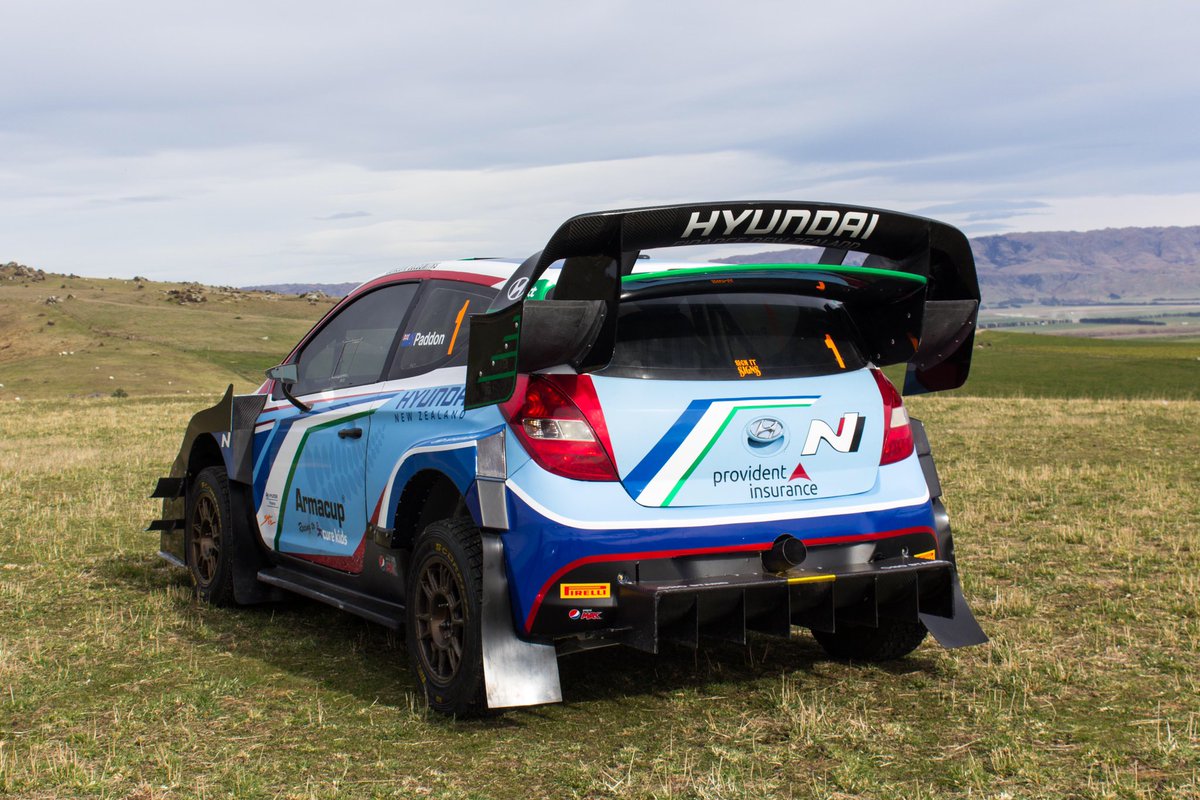 HaydenPaddon's tweet photo. Our weapon for this weekend’s Ashley Forest Rallysprint. The team have done an amazing job with the car and we can’t wait to tackle the hill. More power + more aero = a lot of fun!
@HyundaiNZ #AFR19 #paddonspack https://t.co/bupztnlKtd