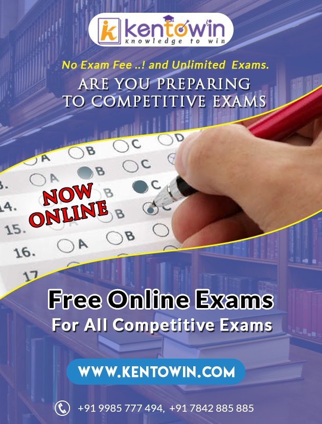 mamatham1008's tweet photo. https://t.co/iORG0XiHEF
We are Providing Free Online Mock Tests with 100% explanations.
#OnlineExams
#OnlineMockTest
#CurrentAffairs
#DailyTest
#TopicWiseTest
For more details visit @: https://t.co/iORG0XiHEF
Contact: 9985 777 494, 7842 885 885
Email id: info@kentowin.com https://t.co/bOg0mo4r9I