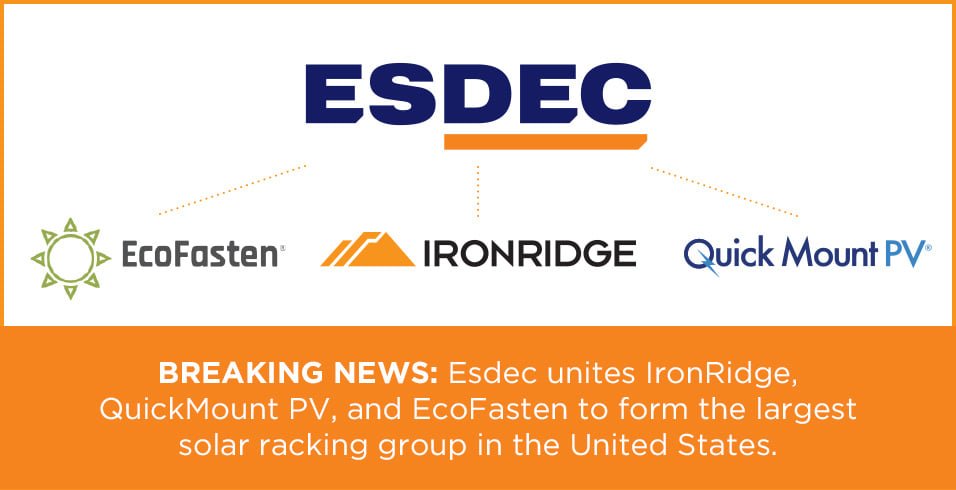 EsdecD's tweet photo. Welcome to the #Esdec Family! 
Wir freuen uns @IronRidge und @quickmountpv PV nun zu unserer Unternehmensgruppe zählen zu können. Damit rücken wir an die Spitze des amerikanischen Marktes für #Photovoltaik-#Montagesysteme.

https://t.co/8QBxoFGfS2 https://t.co/SNZDwyub5Z
