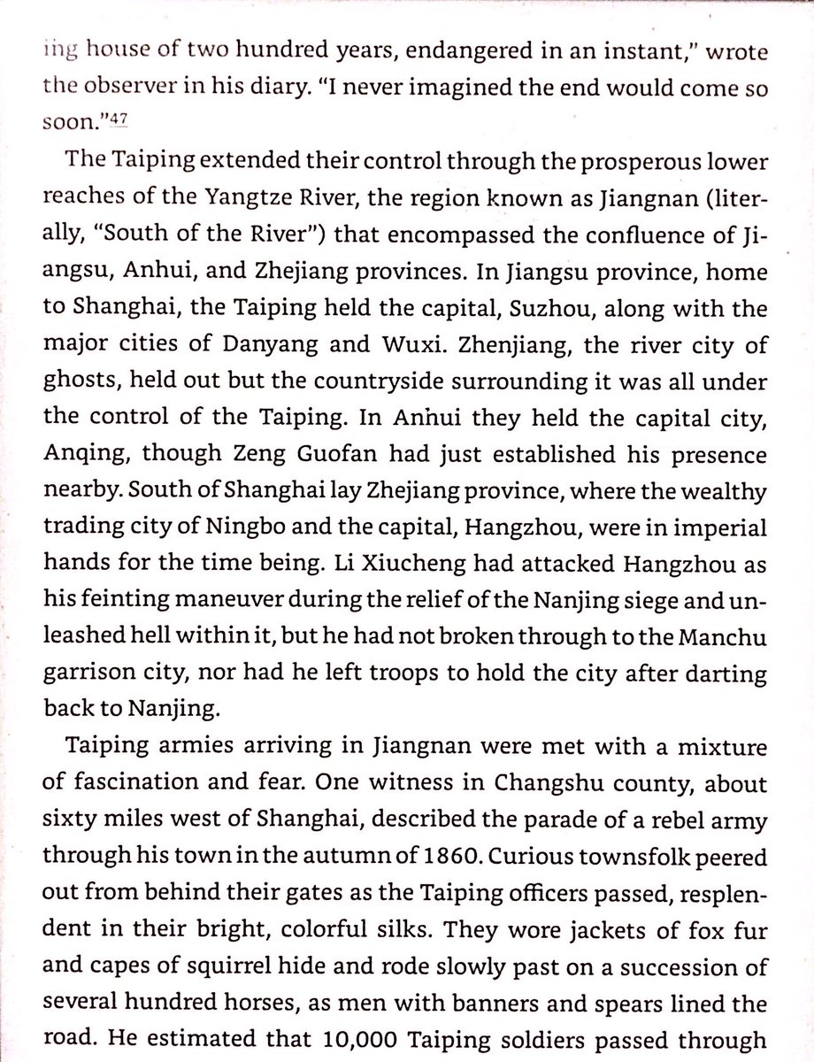By fall 1860, the Taiping were winning the war. Shanghai only remained in Qing hands due to foreigners and their artillery.
