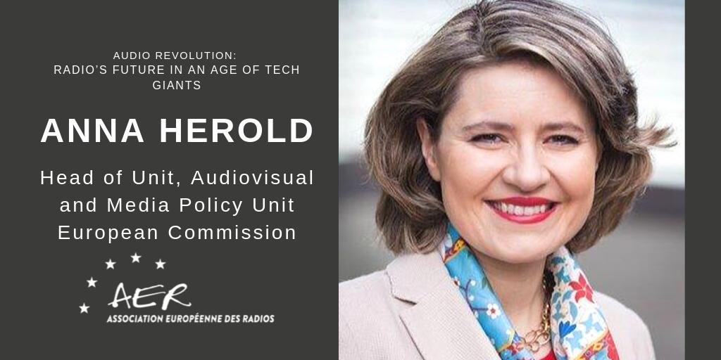 Joining <a href="/AEReurope/">AER</a> at #AER2019Conference to look at the #future of #radio is <a href="/AnnaHeroSal/">Anna Herold</a> Head @mediaEU &amp; AV policy <a href="/EU_Commission/">European Commission</a>| Brussels | 9 October | <a href="/Europarl_EN/">European Parliament</a> |Register: aereurope.org/aer-2019-confe…