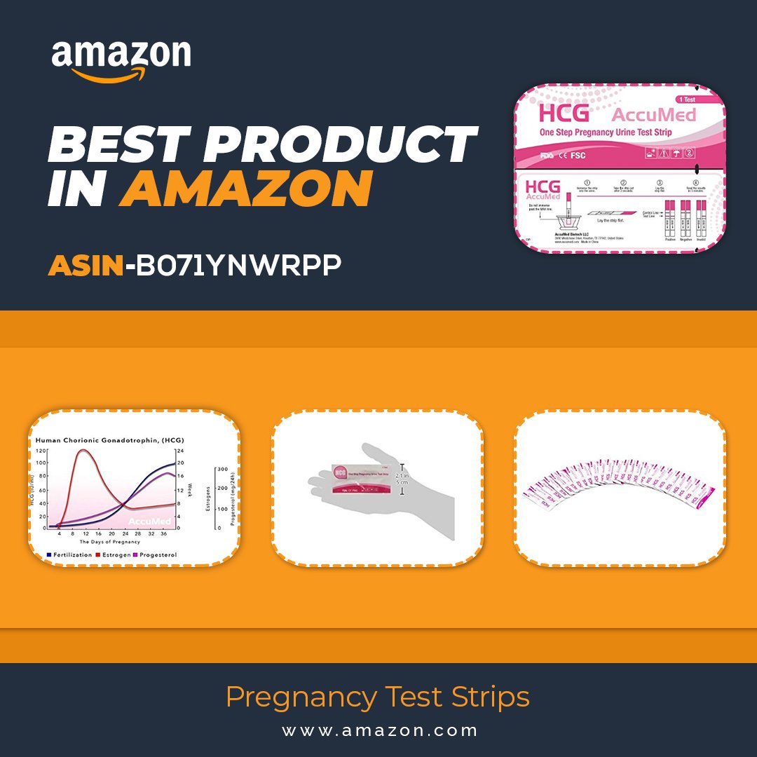 AccuMed Pregnancy Test Strips, 25-Count Individually Wrapped Pregnancy Strips, Early Home Detection Pregnancy Test Kit, Clear HCG Test Results, Over 99% Accurate

amazon.com/AccuMed-Pregna…

ASIN: B071YNWRPP