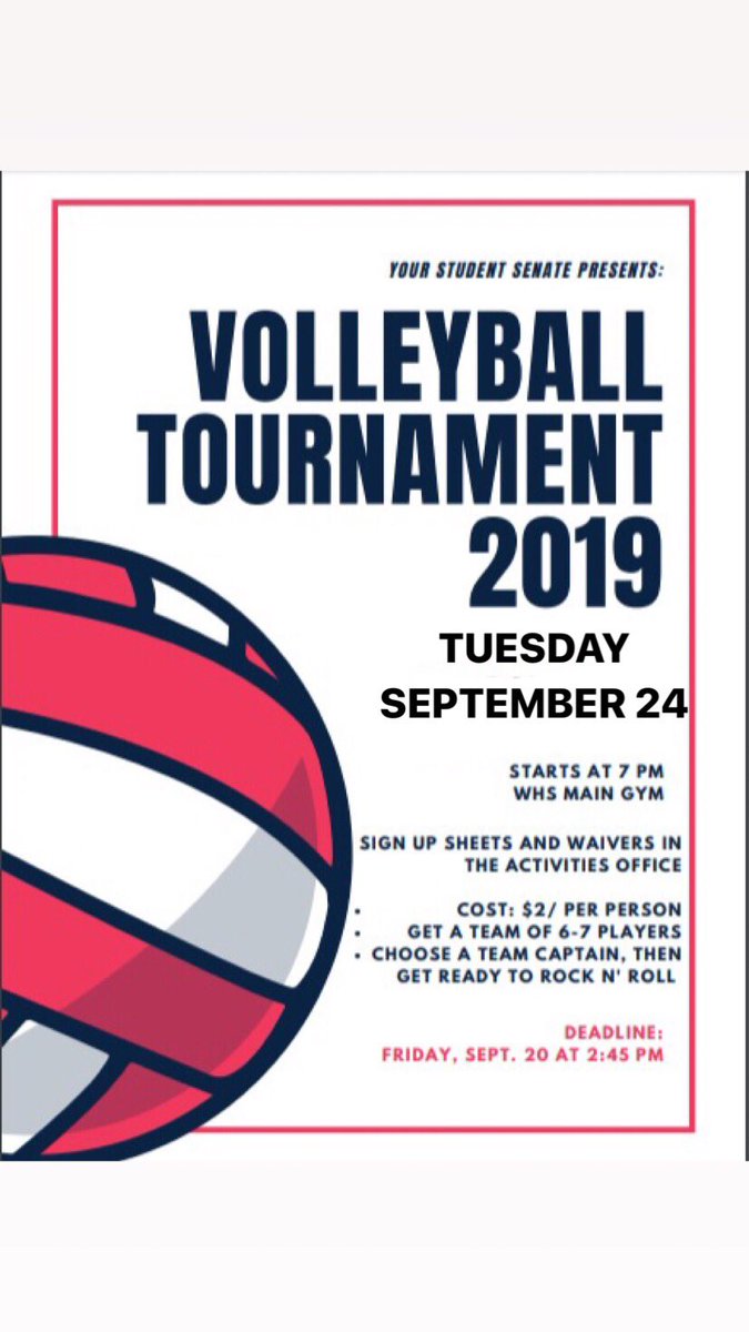 whssenate's tweet photo. **UPDATED INFO** Hey West ⚪️🔴 Take a look at our attached posters and participate in a couple of our 2019 Hoco Week events 🎉🤗 Hope to see you all there! Be there or be ⏹! https://t.co/w7kyI7fNuC