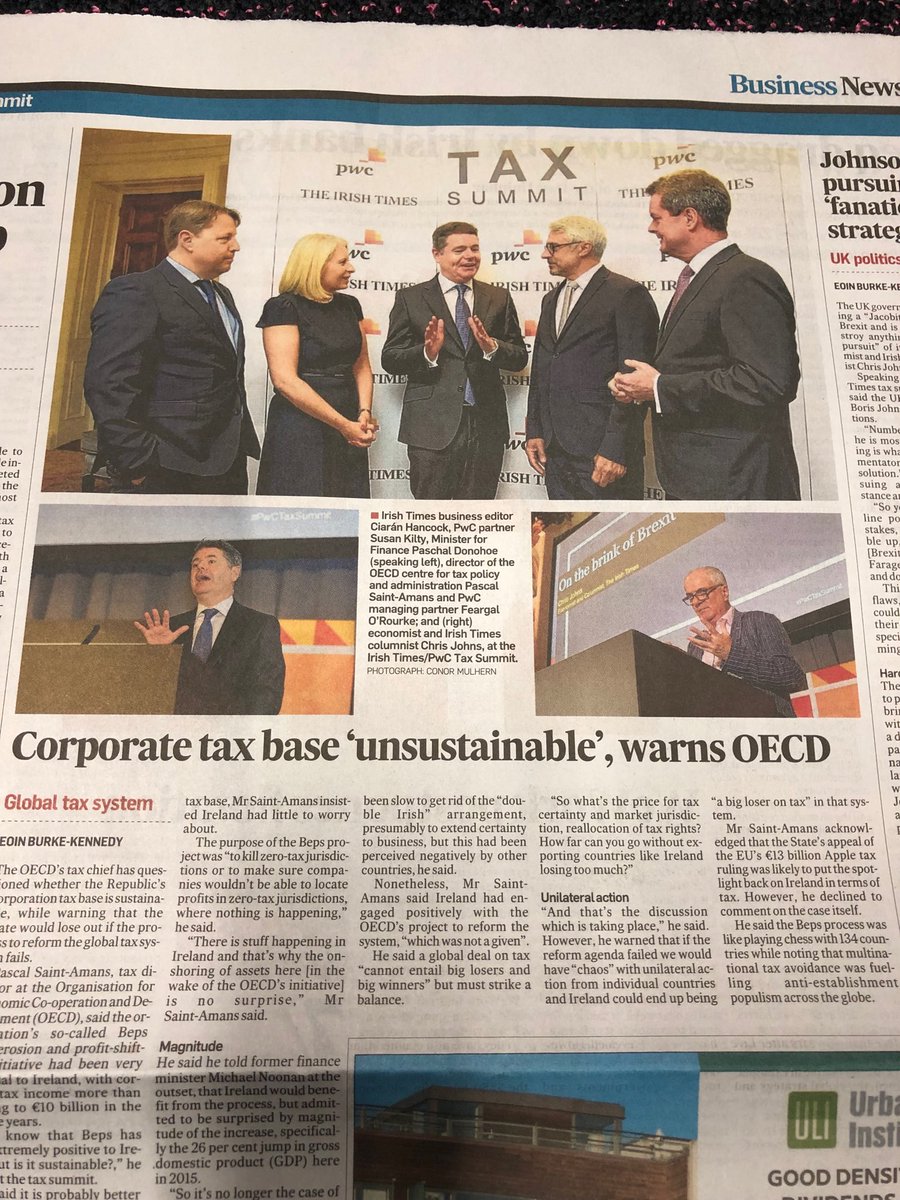 JohannaDehaene's tweet photo. ⁦Read all you need to know on #tax #brexit and #budget ⁦@IrishTimesBiz⁩ #PwCTaxSummit ⁦@CiaranHancockIT⁩ ⁦@CliffTaylorIT⁩ ⁦@FeargalORourke⁩ ⁦@PamelaFOlson⁩ ⁦@PSaintAmans⁩ ⁦@Paschald⁩ ⁦@ocallaghan_colm⁩ ⁦@PwCIreland⁩ https://t.co/ZzhGmd2el3