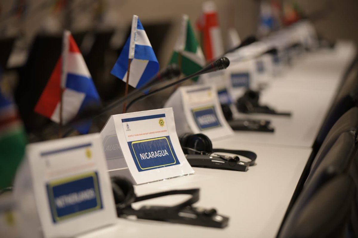 SAPoliceService's tweet photo. #sapsHQ The purpose of this event is to address challenges, current &amp; emerging, met by #LawEnforcement agencies around the globe in their daily fight against #DrugTrafficking &amp; identify common strategies &amp; exchange best practices #Interpol2ndGlobalConf ME https://t.co/4kxKd2cN9w